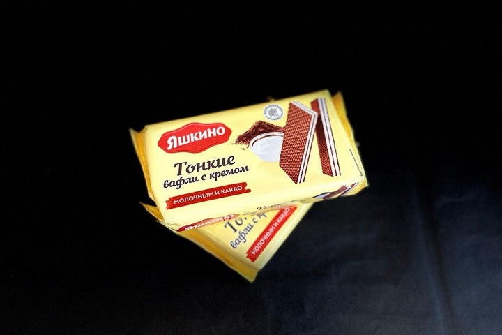Вафли тонкие с кремом молочным и какао